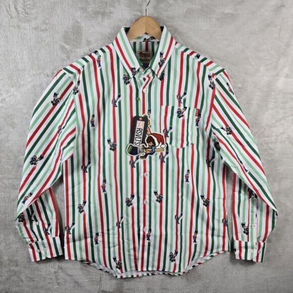 NWT Men's The Roosevelts RSVLTS Bob Ross Christmas Button Down Shirt Sz Large - Picture 2 of 13